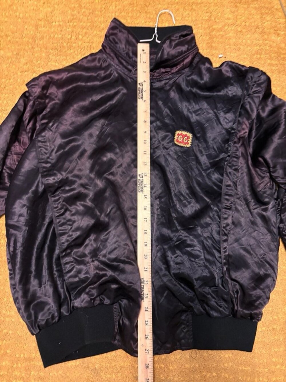 Vtg Gold Coast Master Apparel Jacket Mens Black Satin Casino Vegas Zip XXL XxxL - Picture 8 of 8